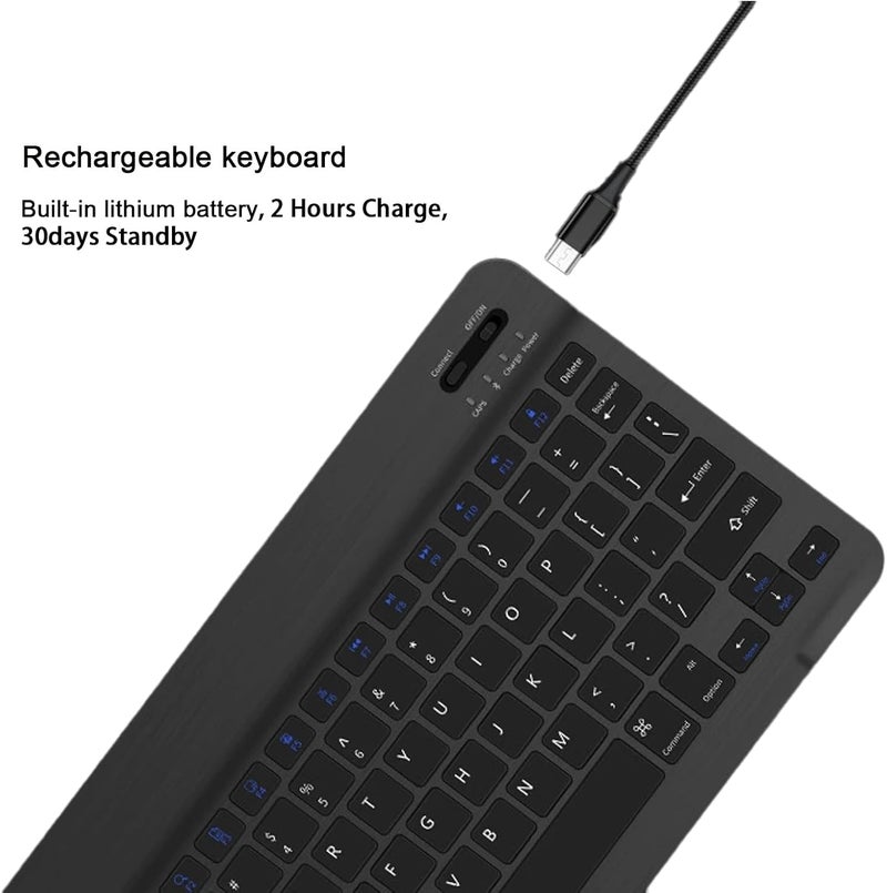 LOOBOAKY Bluetooth Keyboard Compatible with iPad 10th Generation, Rechargeable Portable 10 inch Wireless Keyboard for iPhone, iPad mini, Samsung Tablets Keyboards Ultra-Slim, Travel Office Computer Accessories - Image 3